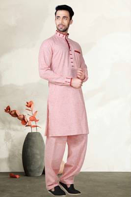 Indian Poshakh Violet Cotton Linen Kurta Pajama 2
