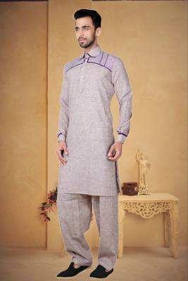 Indian Poshakh Pistaa Cotton Linen Kurta Pajama 3