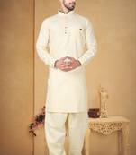 Indian Poshakh Brown Cotton Linen Kurta Pajama