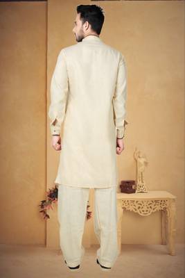 Indian Poshakh Brown Cotton Linen Kurta Pajama 4