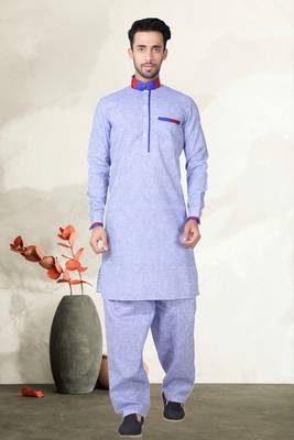 Indian Poshakh Cream Cotton Linen Kurta Pajama 1