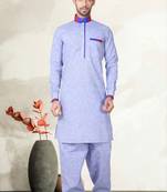 Indian Poshakh Cream Cotton Linen Kurta Pajama