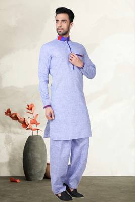 Indian Poshakh Cream Cotton Linen Kurta Pajama 3