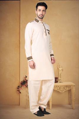 Indian Poshakh Ferozze Cotton Linen Kurta Pajama 3