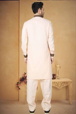 Indian Poshakh Ferozze Cotton Linen Kurta Pajama 4