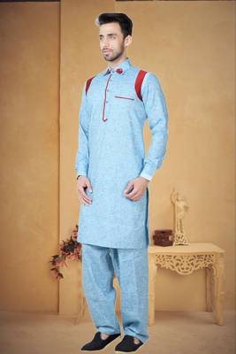 Indian Poshakh Cream Cotton Linen Kurta Pajama 3