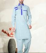 Indian Poshakh Pista Cotton Linen Kurta Pajama