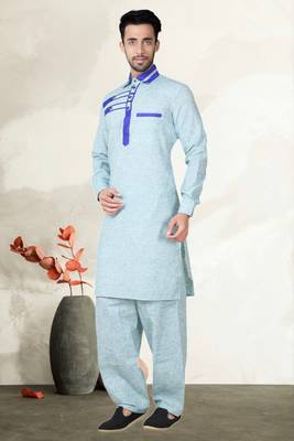 Indian Poshakh Pista Cotton Linen Kurta Pajama 2