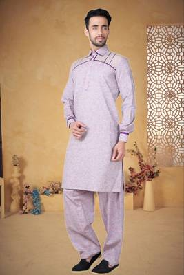 Indian Poshakh Pista Cotton Linen Kurta Pajama 2