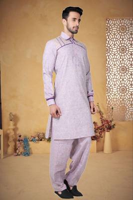Indian Poshakh Pista Cotton Linen Kurta Pajama 3