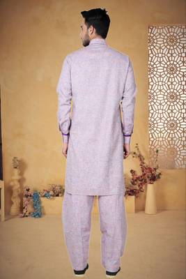 Indian Poshakh Pista Cotton Linen Kurta Pajama 4