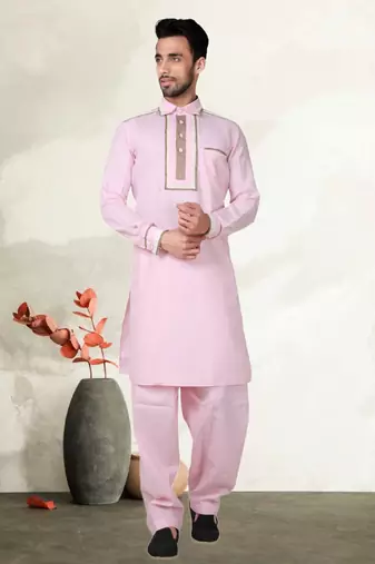 Indian Poshakh Purple Cotton Linen Kurta Pajama
