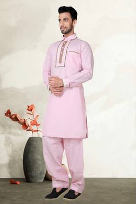Indian Poshakh Purple Cotton Linen Kurta Pajama 2