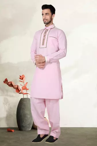 Indian Poshakh Purple Cotton Linen Kurta Pajama