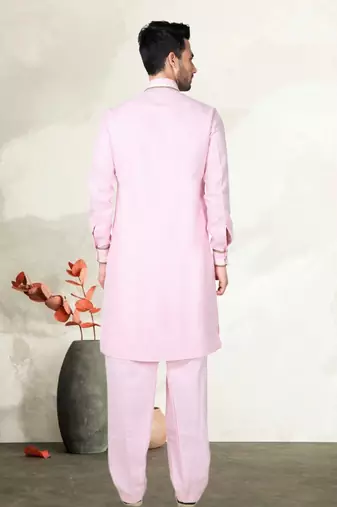 Indian Poshakh Purple Cotton Linen Kurta Pajama