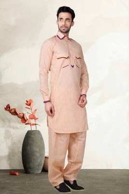 Indian Poshakh Pink Cotton Linen Kurta Pajama 2