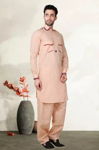 Indian Poshakh Pink Cotton Linen Kurta Pajama