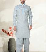 Indian Poshakh Mustard Cotton Linen Kurta Pajama
