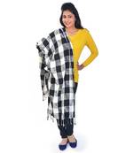 Black N White Chequered Warm Kashmiri Scarf Stole