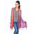 Multicolor Abstract Designs Reversible Silk Stole