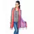 Multicolor Abstract Designs Reversible Silk Stole