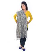 Ethnic Paisley Design Grey Kashmeeri Silk Stole