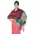 Multi-Color Striped Border Reversible Silk Stole