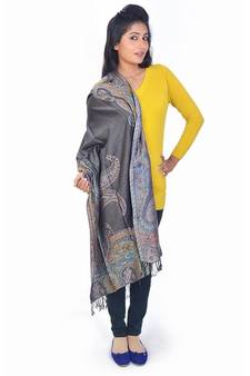 Floral Motif Pure Kashmiri Reversible Silk Stole
