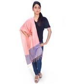 Paisley Motif Pink Reversible Kashmiri Silk Stole
