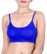 Blue color 6 straps padded bralette bra (removable pads)(size: free)