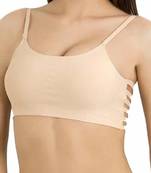 Skin color 6 straps padded bralette bra (removable pads)(size: free)