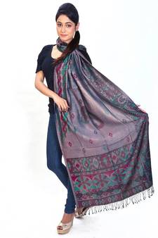 Paisley Design Kashmiri Reversible Warm Silk Stole