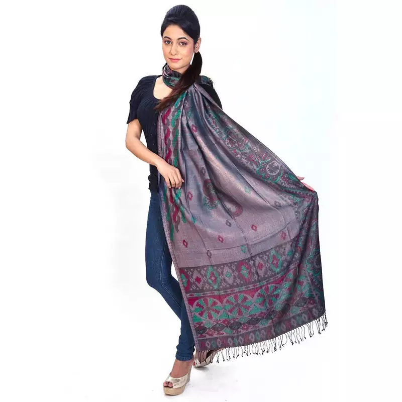 Paisley Design Kashmiri Reversible Warm Silk Stole