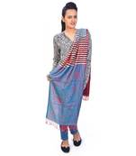 Floral N Leafy Designer Red Reversible Silk Stole