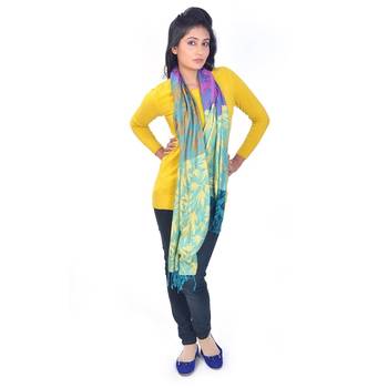Multicolor Designer Kashmiri Reversible Silk Stole 2
