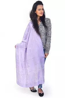 Reversible Designer Mauve Kashmiri Silk Stole