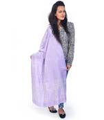 Reversible Designer Mauve Kashmiri Silk Stole