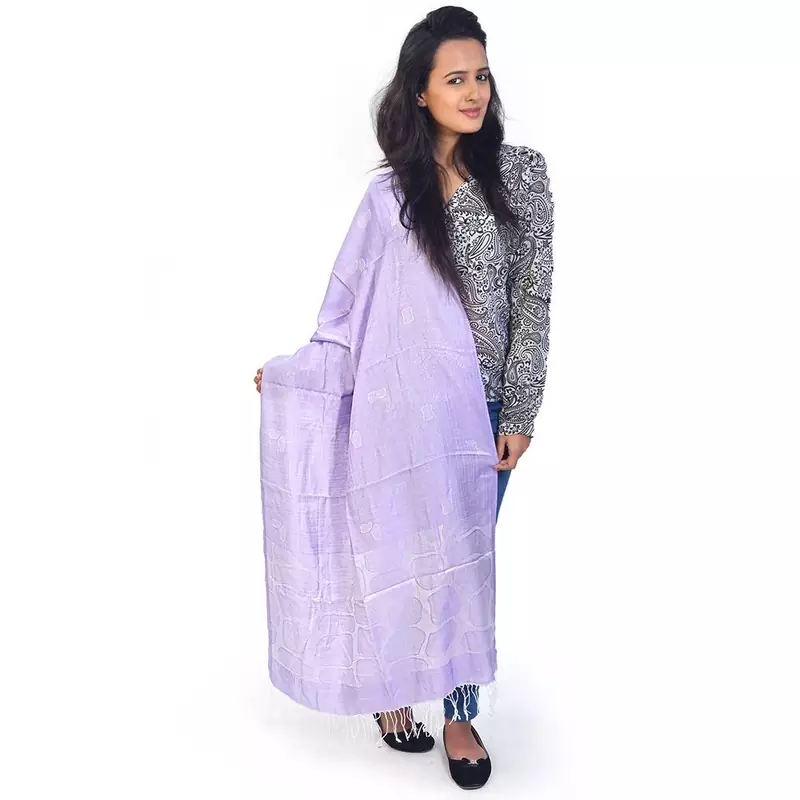 Reversible Designer Mauve Kashmiri Silk Stole