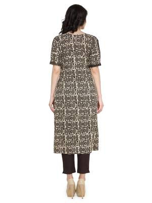Indibelle Cloud cotton floral print a line kurti with trouser. 2