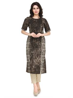 Cloud cotton floral print a line kurti with trouser. 1