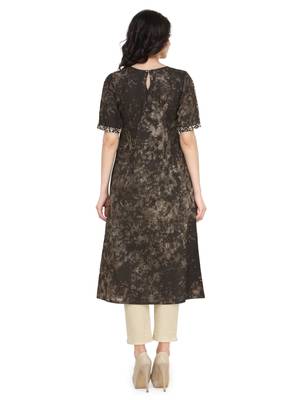 Cloud cotton floral print a line kurti with trouser. 2