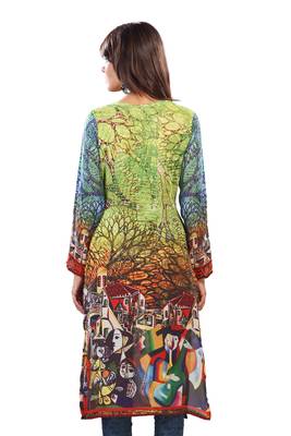 Multi Colour Georgette Digital Printed Pakistani Kurti 3