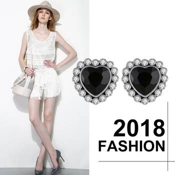 Black cubic zirconia earrings 2