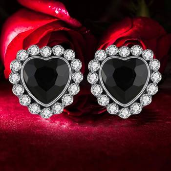 Black cubic zirconia earrings 3