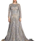 Grey Embroidered Net Salwar