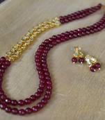 Red Onyx And Kundan Necklace Set