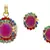 BEAUTIFUL COLOUR STONE STUDDED PENDANT SET
