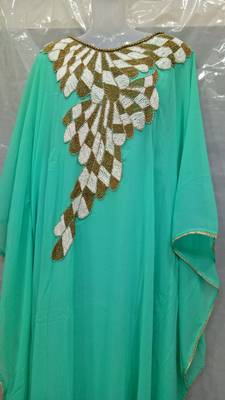 Shree Green Georgette Hand Embroidery Stitched Abaya 1