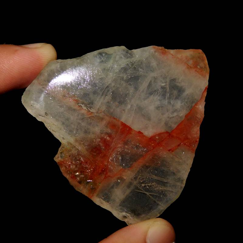 134cts  a 100% natural 54x51 mm strowberry quartz slice loose cabochon