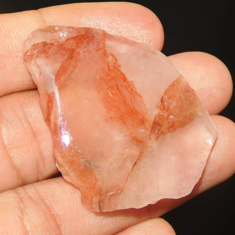 77.00cts fantastic strawberry quartz slice cabochon rare loose gemstone